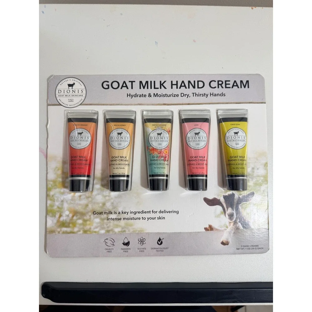 Dionis Hand Cream Set Unisex 5oz Multicolor NEW Goat Milk Moisturizing Gift Set